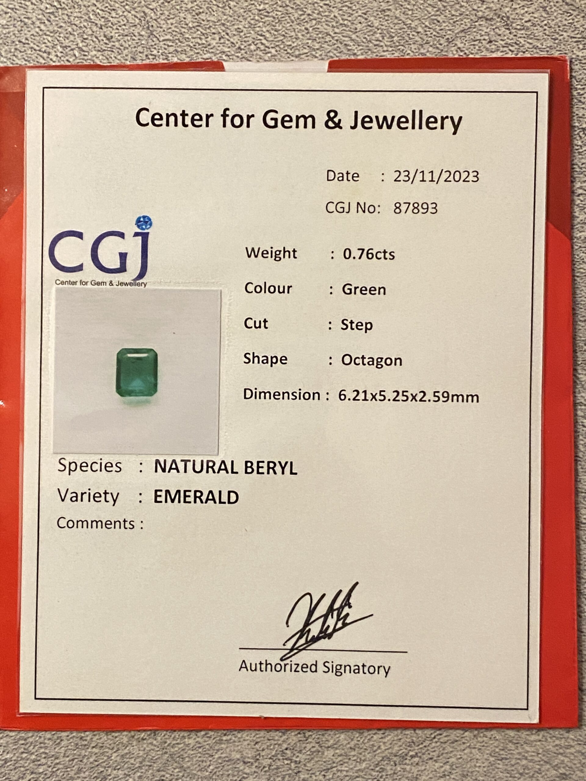 Emerald 0.76 Cts - Image 3