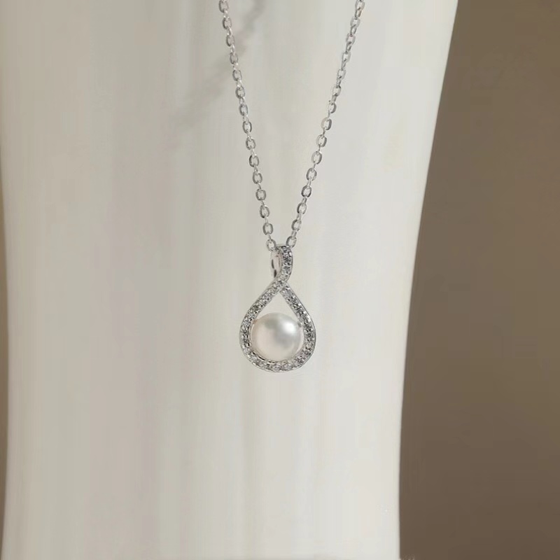 925 Sterling Silver Teardrop Pearl Necklace - Image 6