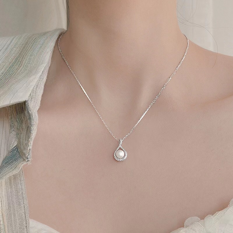 925 Sterling Silver Teardrop Pearl Necklace - Image 5